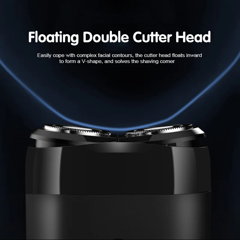 Xiaomi-Mijia S100 Barbeador Elétrico Portátil para Homens, Aparador De Barba, IPX7 Dual Blade Razor, Máquina De Barbear Recarregável USB