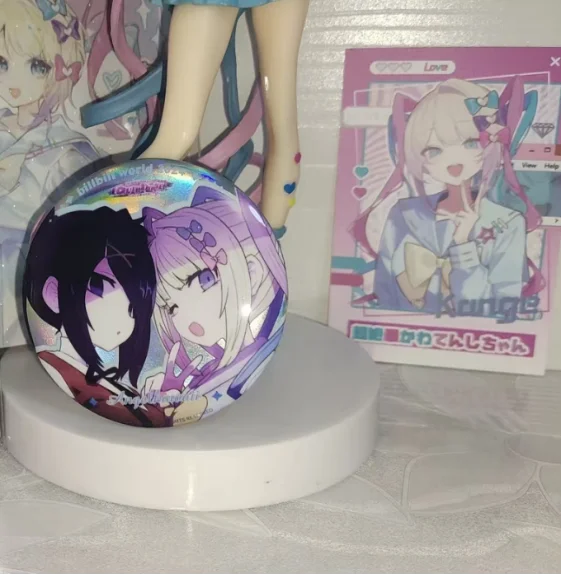 니디 스트리머 오버로드 레인 만화 라운드 브로치 틴플레이트 메탈 핀 배지 애니메이션 액세서리 선물