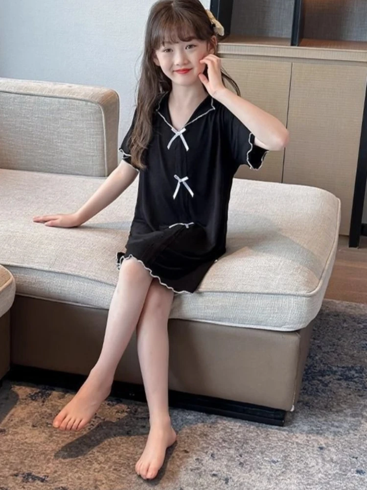 2026 New Girl's Cute Summer Nightdress Princess Style Home Dress Sleepwear