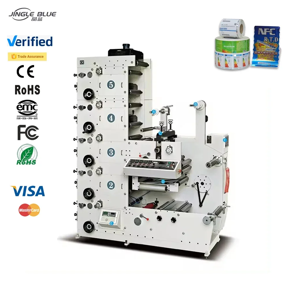 RY320-5B High Speed Automatic Flexographic Printers Paper Roll 2 4 6 Colors Uv label Flexo Printing Machine