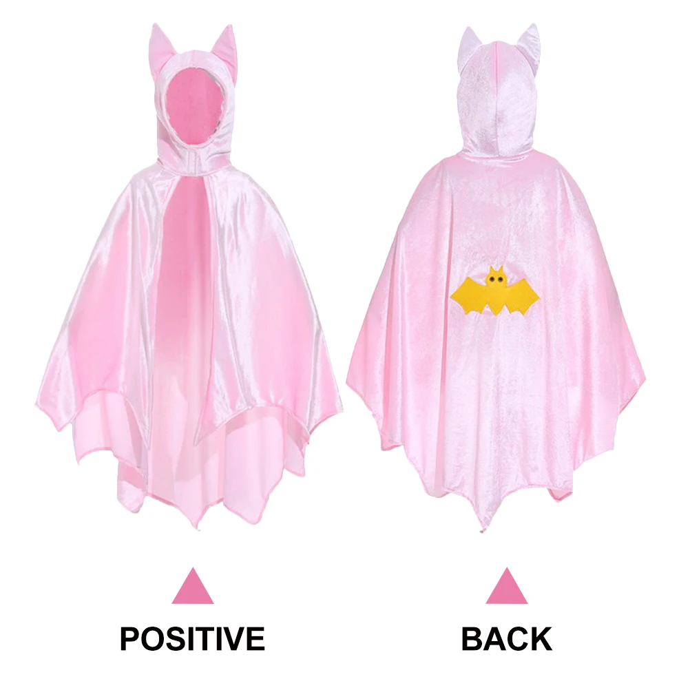 

Halloween Bat Cape Costume Decoration Children Adult Hooded Cloak Polyester Durable Vibrant Colors Cosplay Stage Performance