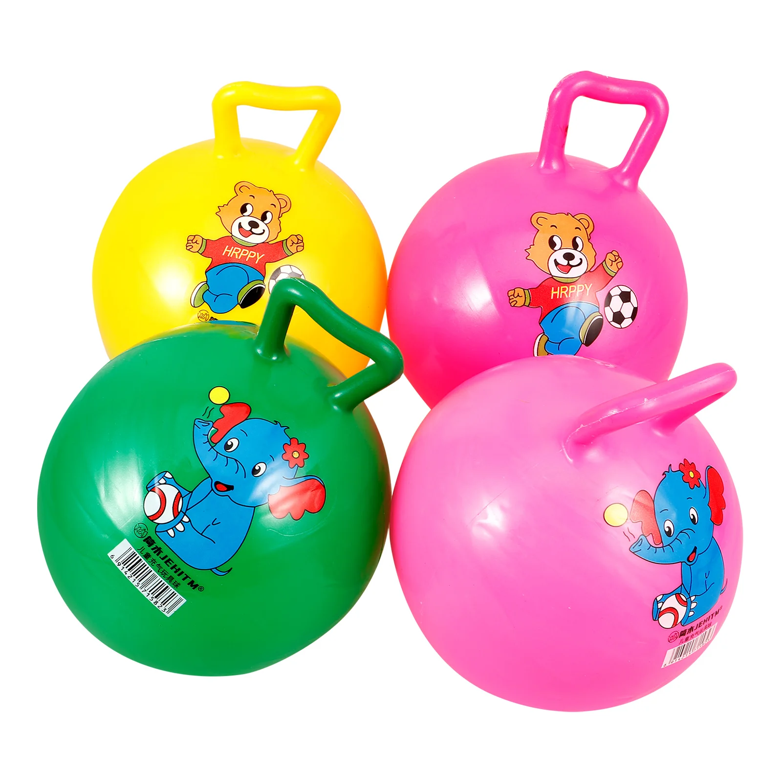 

4 Pcs Kids Toys Handle Racket Ball Inflatable Jump 2200X2200X2200CM Cartoon Children Bouncy For Bounce Hop