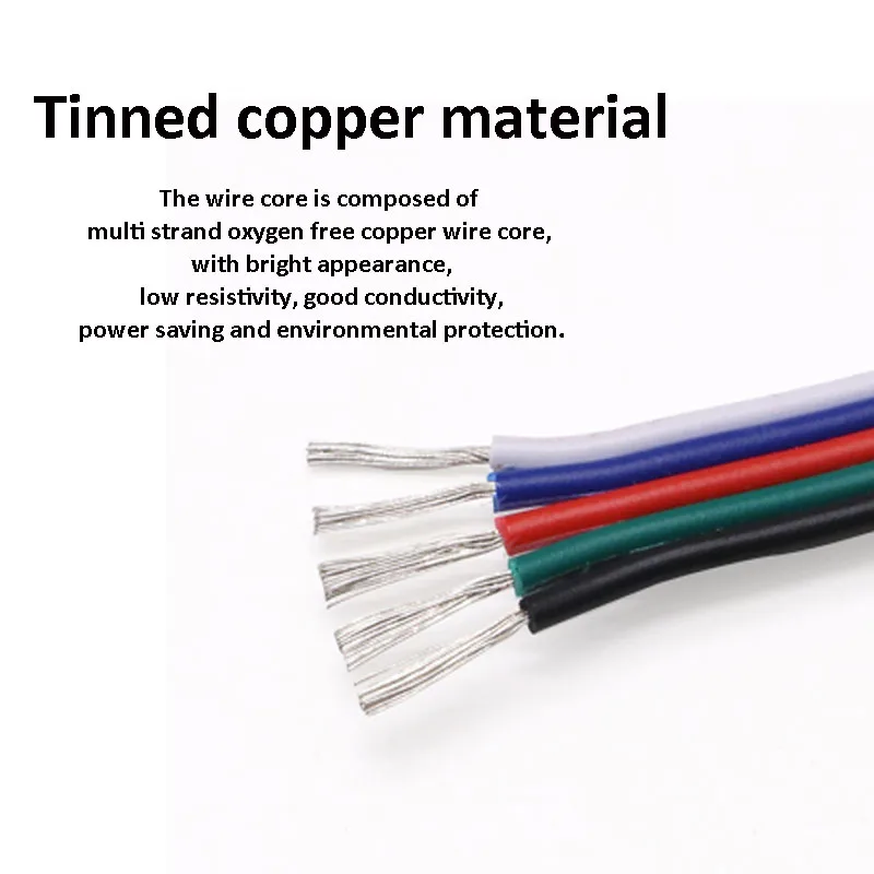 1M LED Connector Wire 2/3/4/5/6Pin 22AWG 20AWG 18AWG Extension Electric Wire Cable For LED Strip Connectors