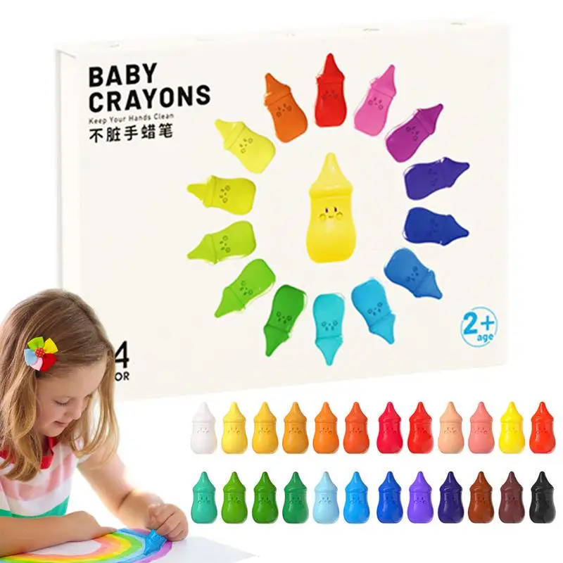 

Palm Grip Crayons Colorful Crayons For Coloring Bottle Shaped Easy Grip Painting Pencil Sticks For Children Boys And Girls