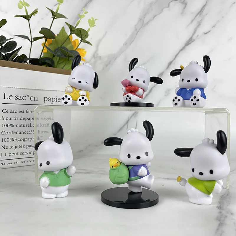 

6 комплектов школьной очень забавной серии собака Пача, кукла Санрио Почакко, микропейзаж, орнамент, фигурка