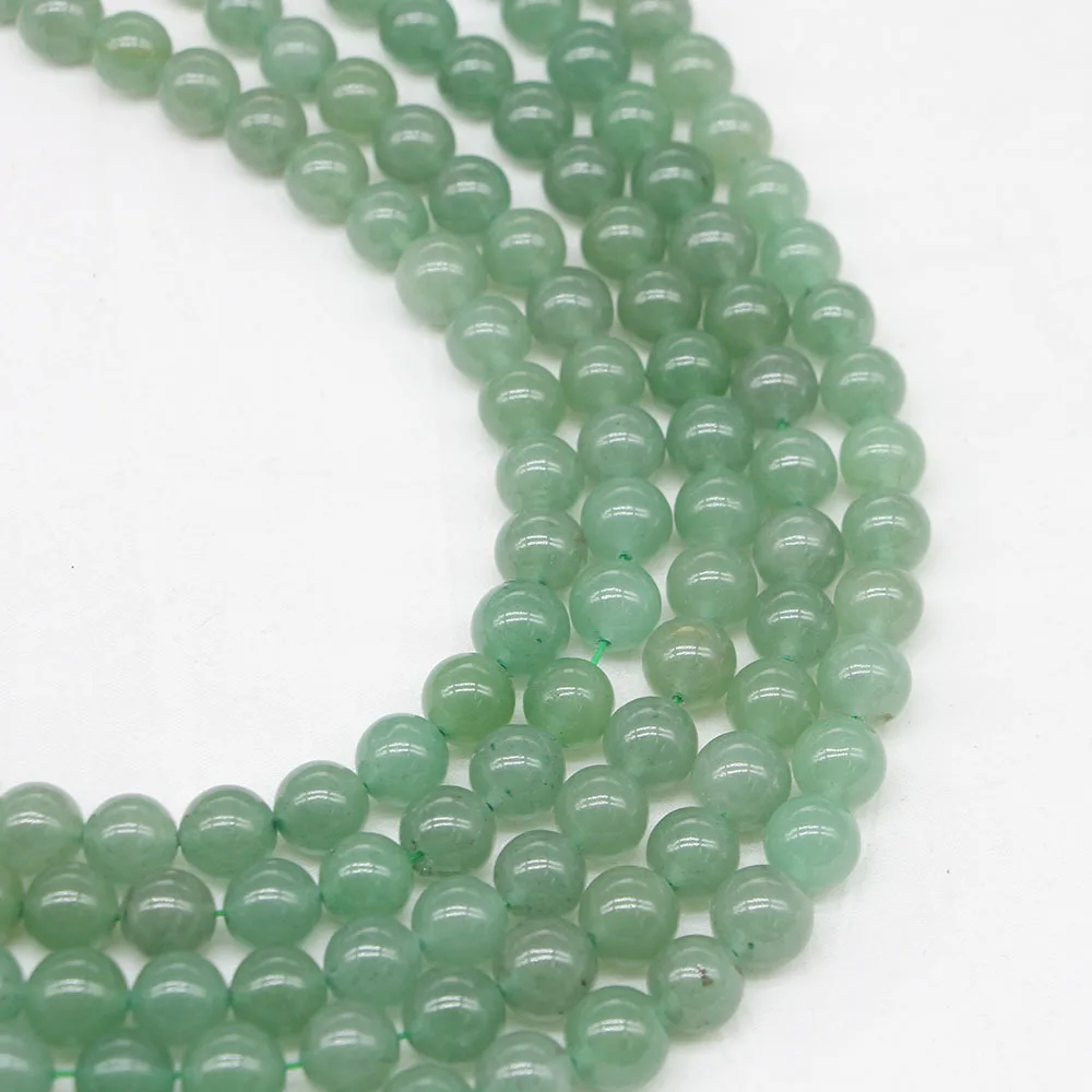 Natural Stone Green Dongling Scattered Beads Round Beads Separated Beads DIY Bracelet Accessories semi-finished Bead Wholesale