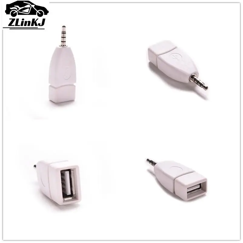 1Pc USB 2.0 Female to 3.5mm Male AUX Audio Plug Jack Converter Adapter Plug for Car MP3 Player Mobile Phones