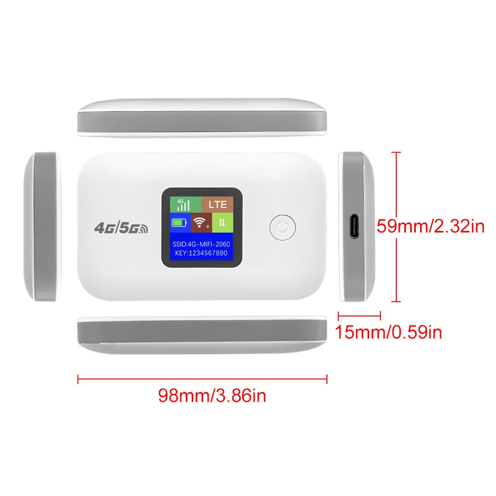 4G/5G Mobile WIFI Router 150Mbps 4G LTE Wireless Router 3000mA Portable Pocket MiFi Modem Mobile Wifi Hotspot with Sim Card Slot