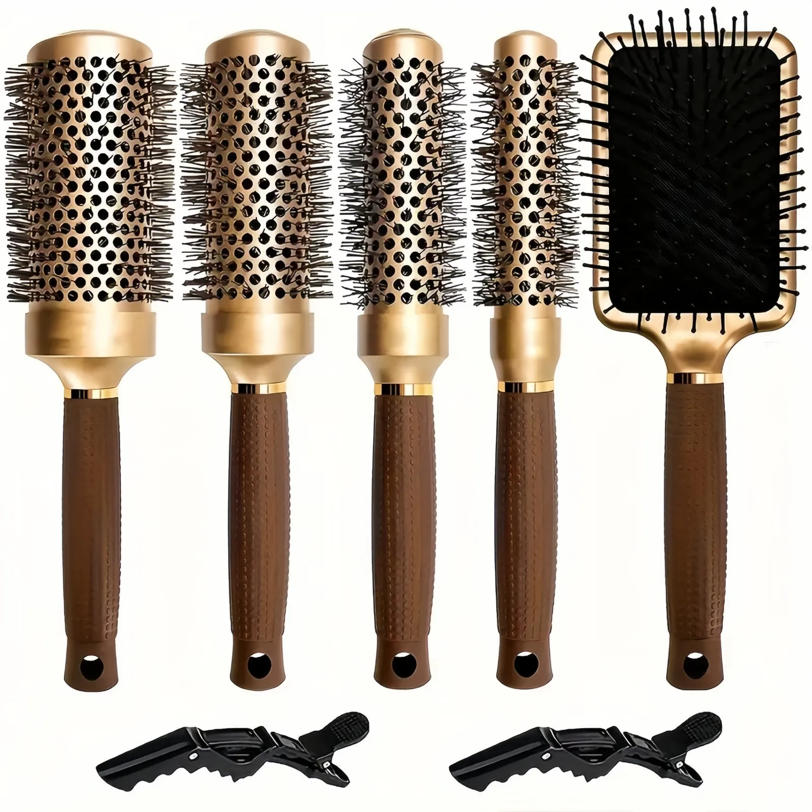 3/5pcs Professional Hair Styling Brush Set Ceramic Round Paddle Cushion Brushes for Blow Drying  Ideal for All Hair