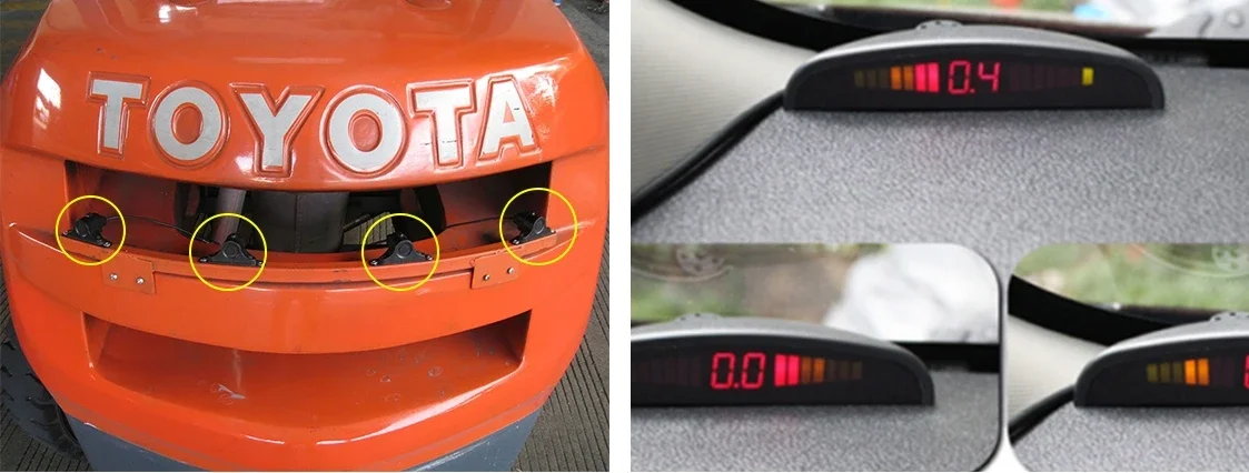 Forklift Driving Safety Reverse Radar System Rear Object Detection Safety Solution for Rv Trailer,Excavator,Forklift