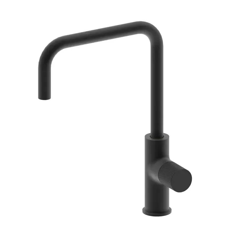 Hot sales Modern design Watermark matte black kitchen mixer tap with knurled handle