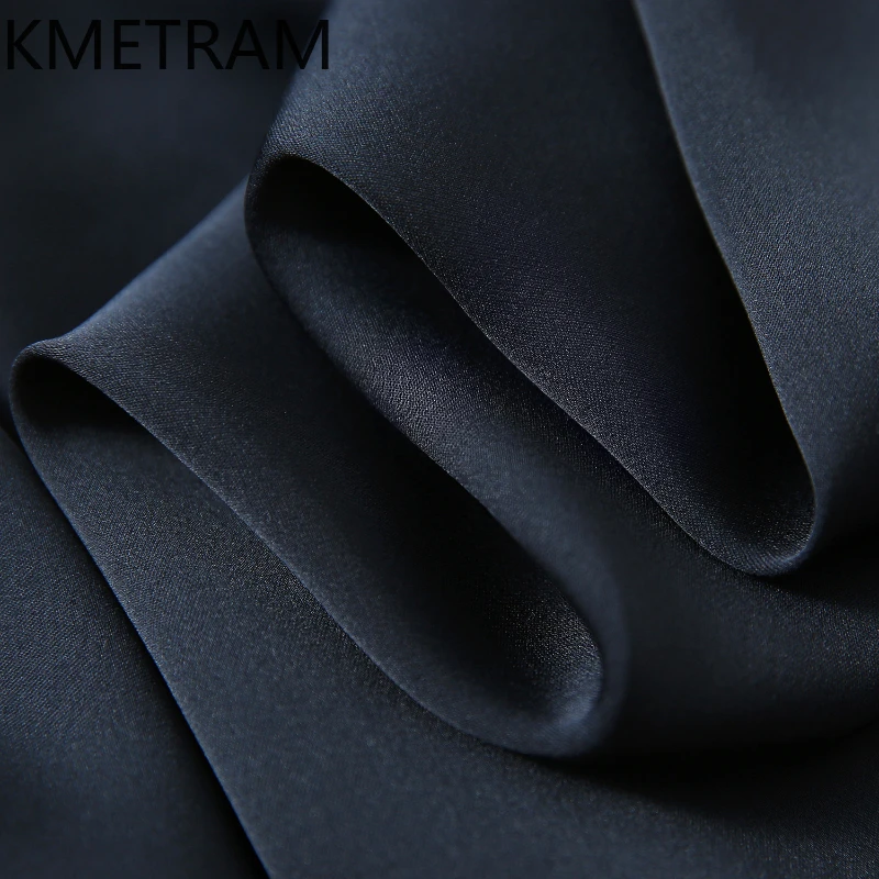 KMETRAM High-End-Hemdkleid aus Maulbeerseide im französischen Stil für Damen 2024, Sommer, mittellange Kleider, Schnür-Damenbekleidung, Neu