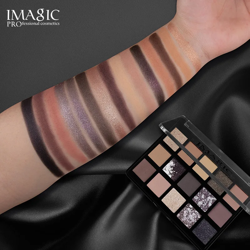 IMAGIC 15 Colors Dark Series Eye Shadow Palette Bronze Smoke Color Makeup Palette Highlight Waterproof Makeup for Women