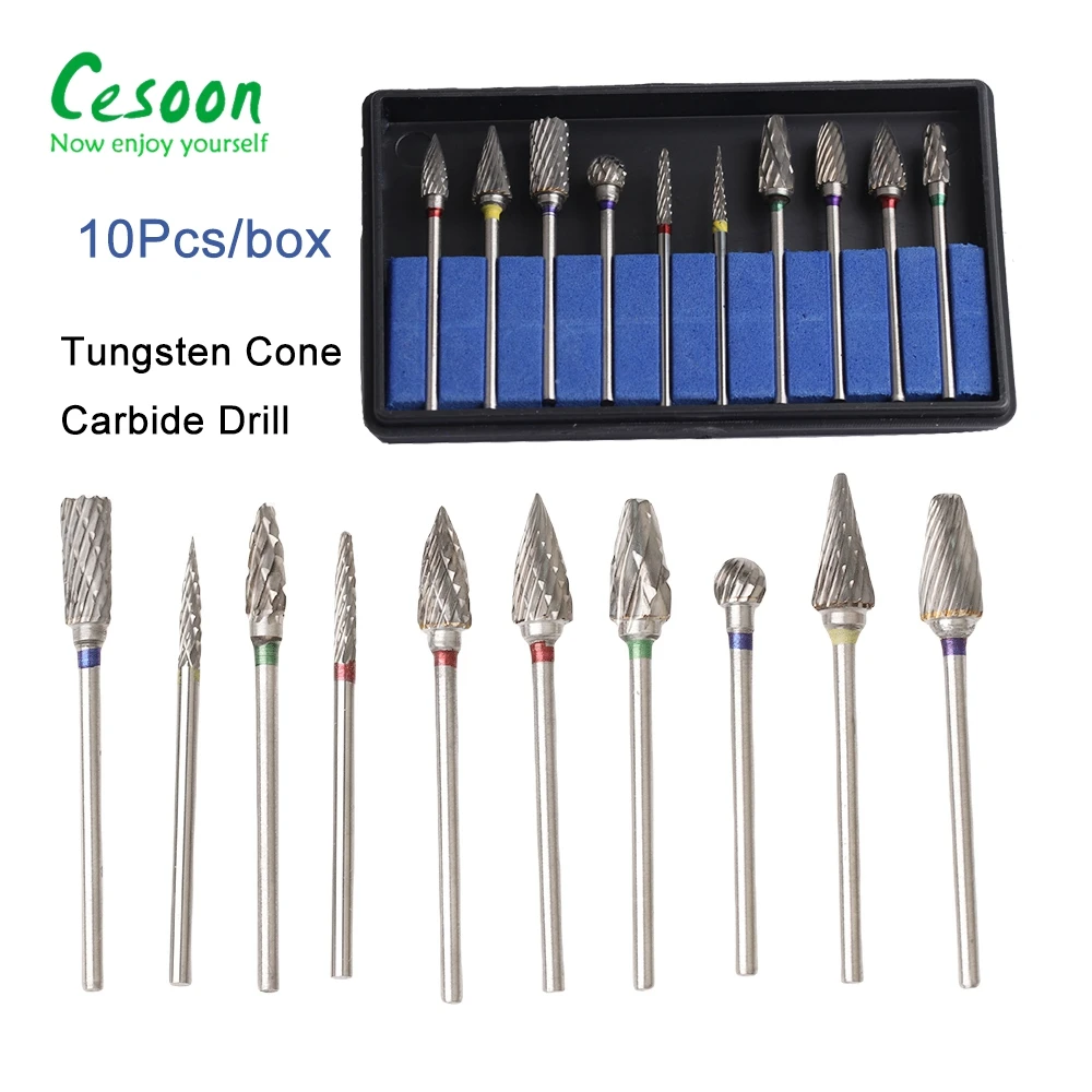 

Cesoon 10Pcs/Box Dental HP Tungsten Carbide Burs Cutter Kit Dental Bur Drills Tungsten Steel Material 2.35mm Dentistry Tools