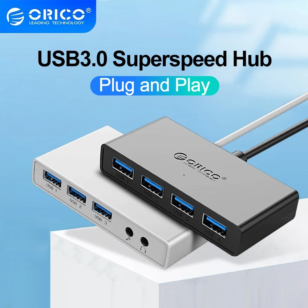 ORICO 4 Port USB 3.0 Splitter USB HUB With Micro USB Power Port Multiple High Speed OTG Adapter for Computer Laptop Accessories