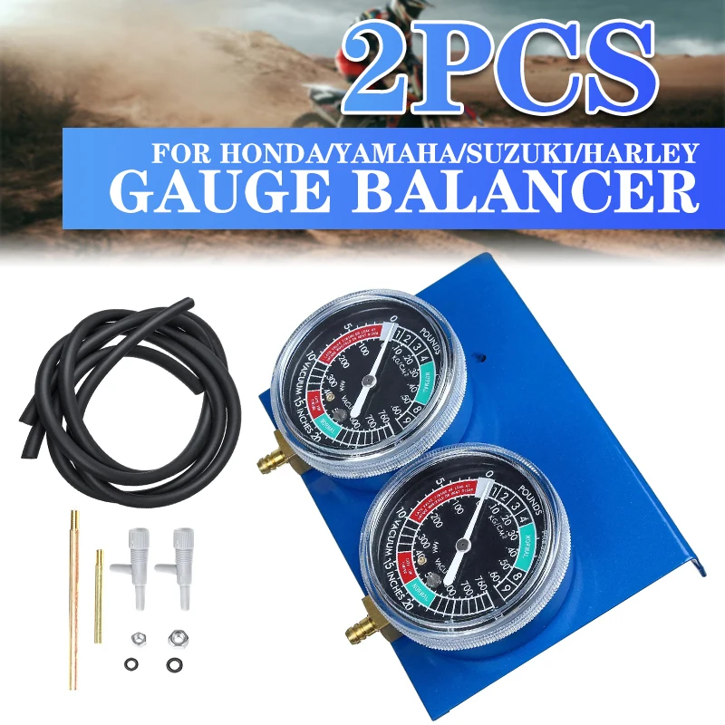 

2 Cylinder Motorcycle Carburetor Carb Synchronizer Kit Ignition Tester Balancer Test Gauges Set Motorbike Diagnostic Tools