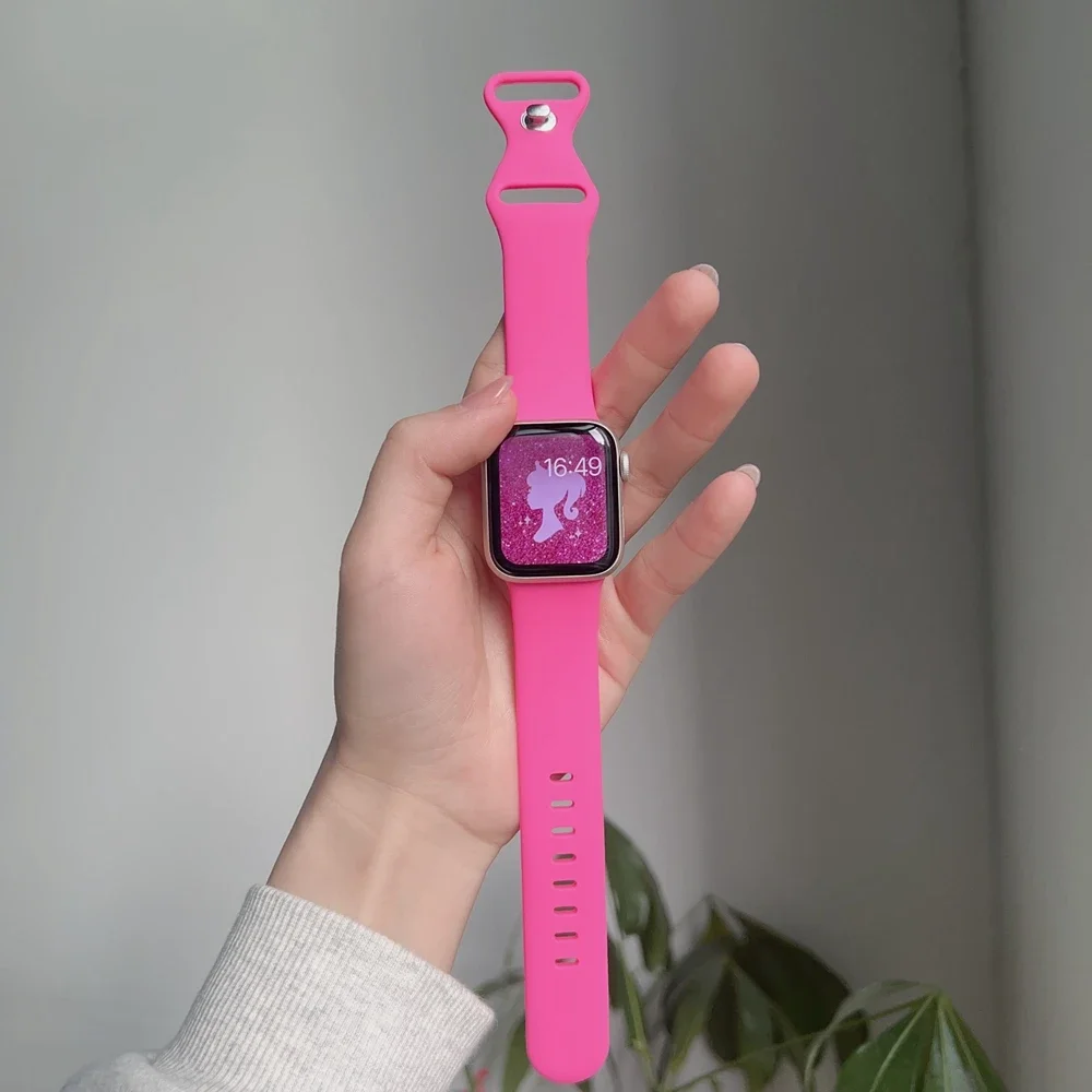 متفوقة سيليكون حزام ل سوار ساعة يد آبل النساء سلسلة الترا 10/9/8/7/6/5/4/3/ ل iwatch 40 مللي متر 41 مللي متر 42 مللي متر 44 مللي متر 45 مللي متر 46 مللي متر 49 مللي متر