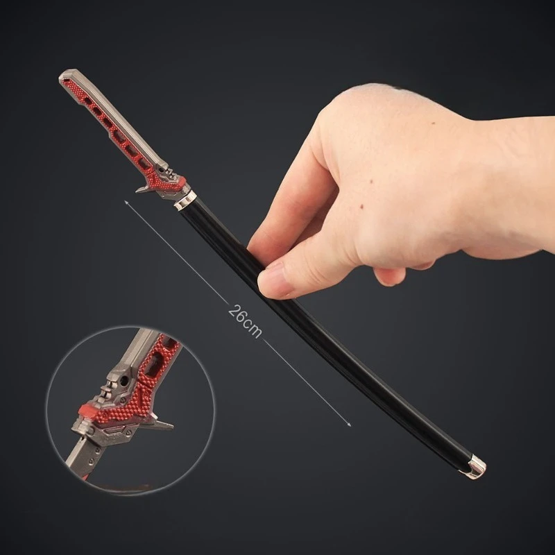 26 cm/10.2in Arena Breakout Thermische Warrior Zwaard Reparatie Legering Schede Spel Wapens Model Metalen Zwaard Speelgoed Ornament Desktop display
