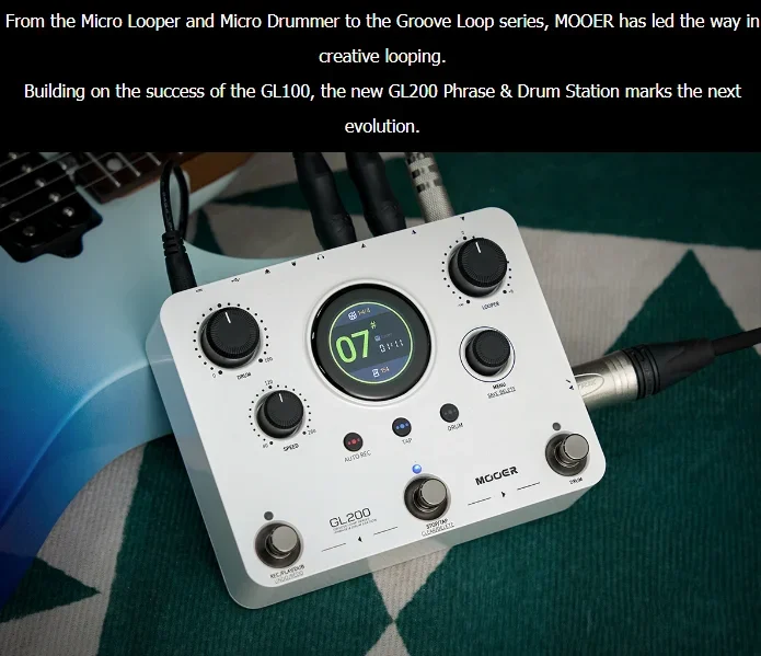 Estação de frases e bateria Mooer GL200 Groove Loop Series com 100