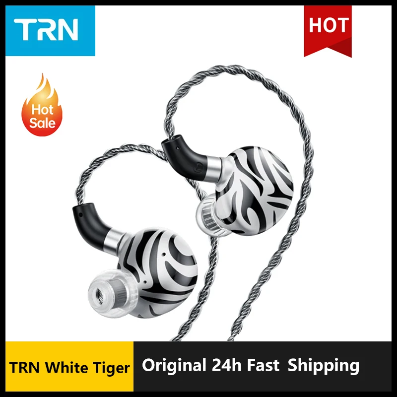 

TRN новые наушники-вкладыши White Tiger, гибридные наушники с двойным динамическим драйвером + плоская диафрагма, оригинальные наушники