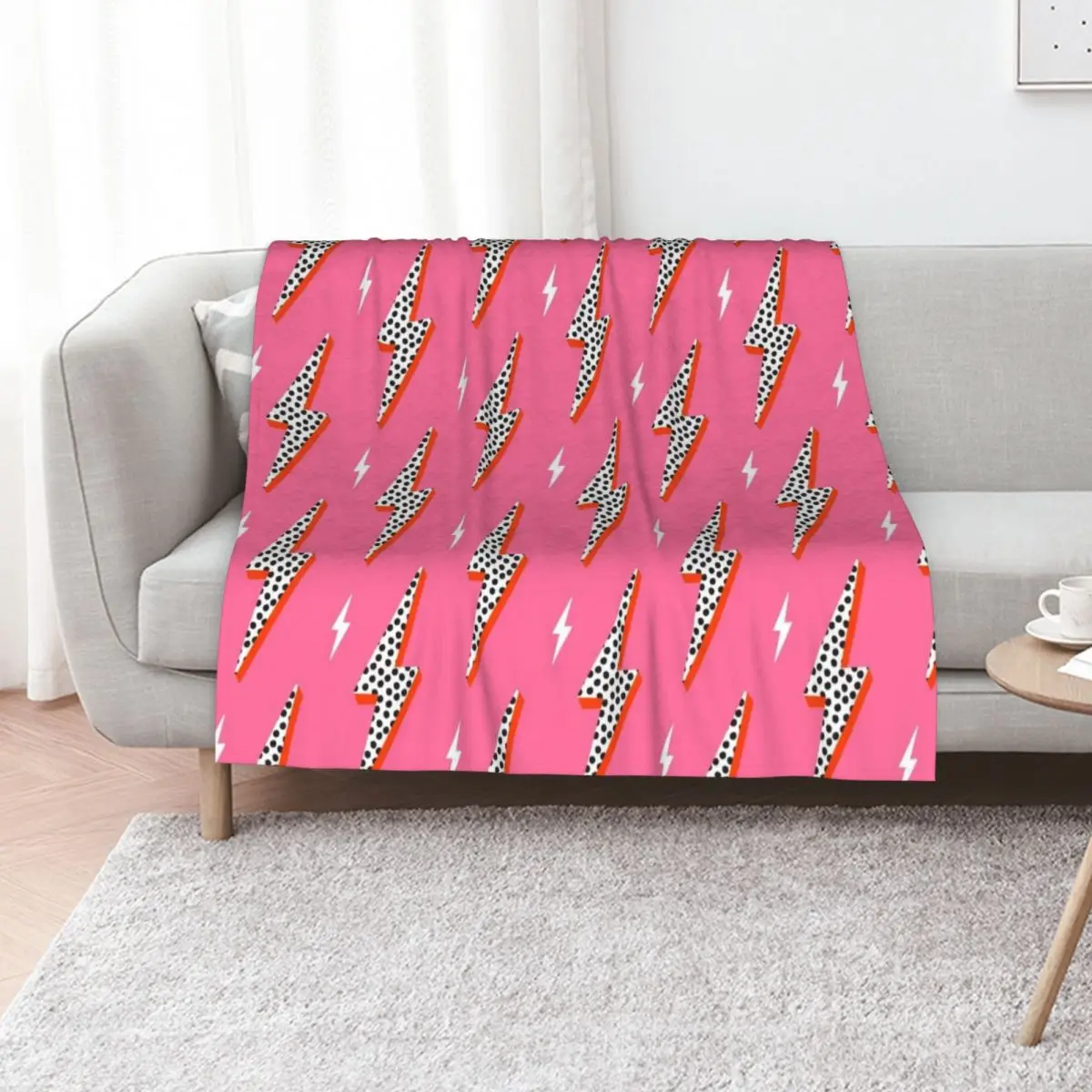 Lightning bolt thunder flash preppy pink Throw Blanket Bed for winter Decorative Beds Furrys valentine gift ideas Blankets