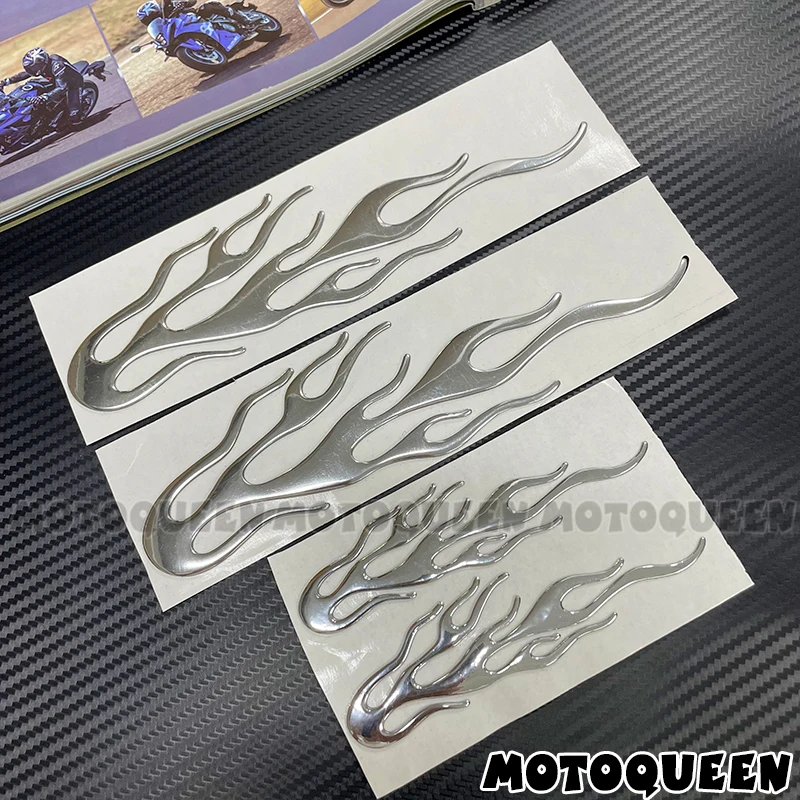 3D Flame Label Emblem Vintage Motorcycle Car Styling Gas Fuel Tank Pad Helmet Decoration Decals Stickers For Harley Motorbike