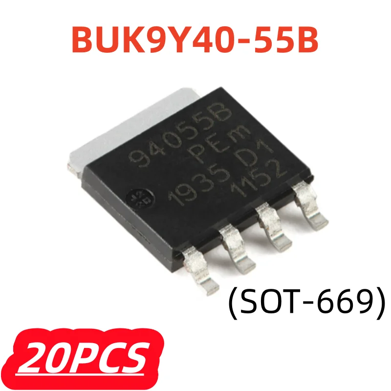20 unids/lote 100% nuevo BUK9Y40-55B 94055B SOT-669 55V 26A para circuito de Control de regulador de voltaje automotriz IC Chip