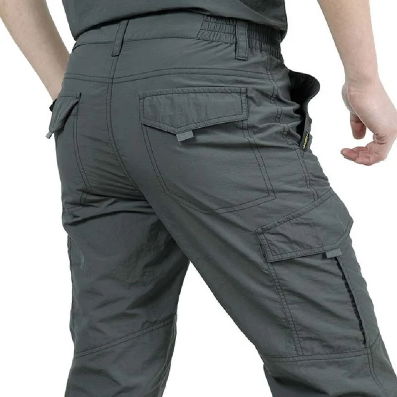 Summer Quick Dry Breathable Hiking Camping Pants Men Outdoor Climbing Trekking Trousers Tactical Military Army Cargo Thin Pants