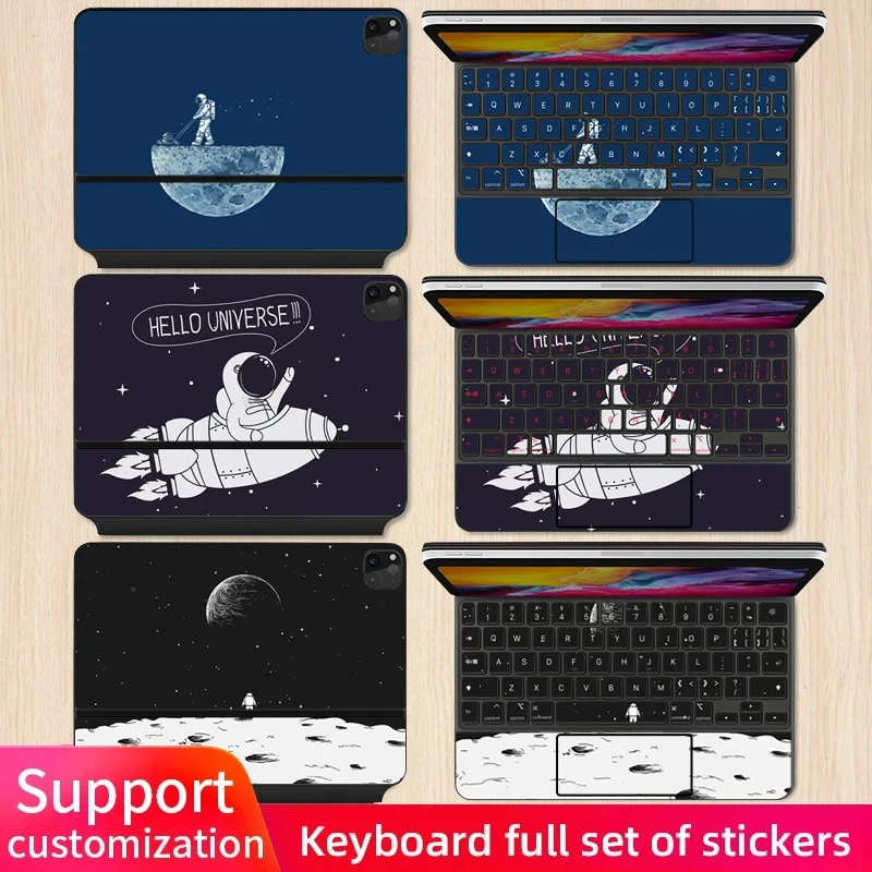 Peau de clavier magique pour ipad Pro/Air 2025, 11/13 pouces, film autocollant de protection pour ipad Air 4 5th M4 M3 M2 M1, dégradé complet