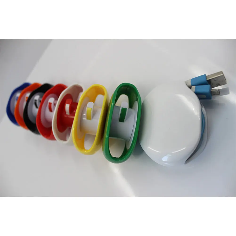 Durable Pc ABS Automatic Roll Earphone Cable Organizer Yellow Portable Cord Winder Data Cable Storage Travel Home