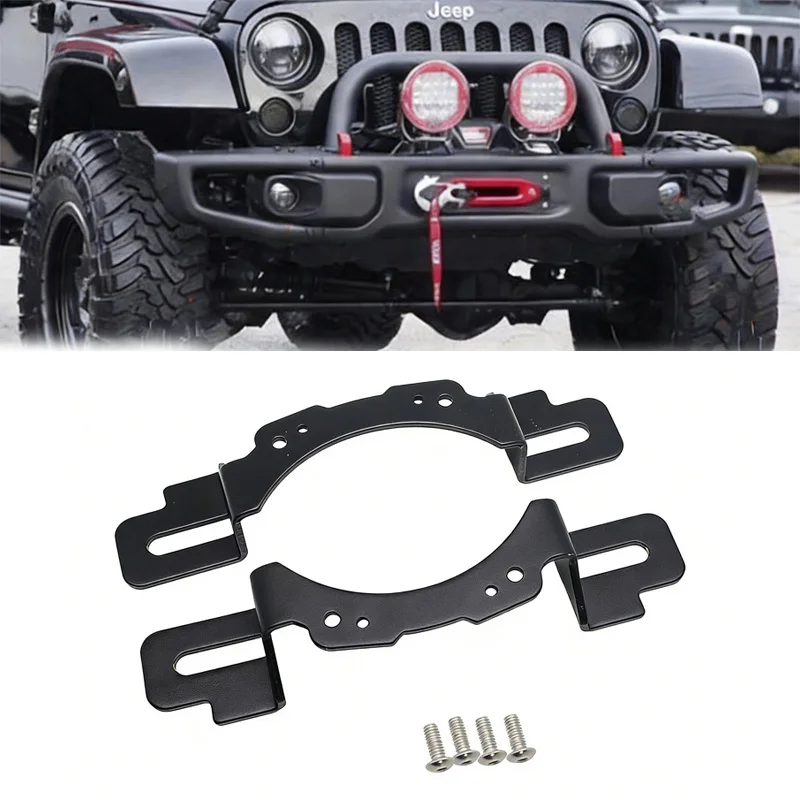 

10th 75th Anniversary Editions 4 inch LED Fog Light Front Bumper Mounting Brackets For 2013-2023 Jeep Wrangler JK JL Hard Rock