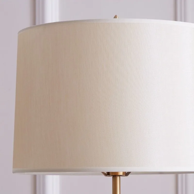 American Designer Textile Crafts LED Floor Lamp Copper Stand Light Living Room Sofa Hotel Lobby Cafe Luxury Decoration Desk Lamp