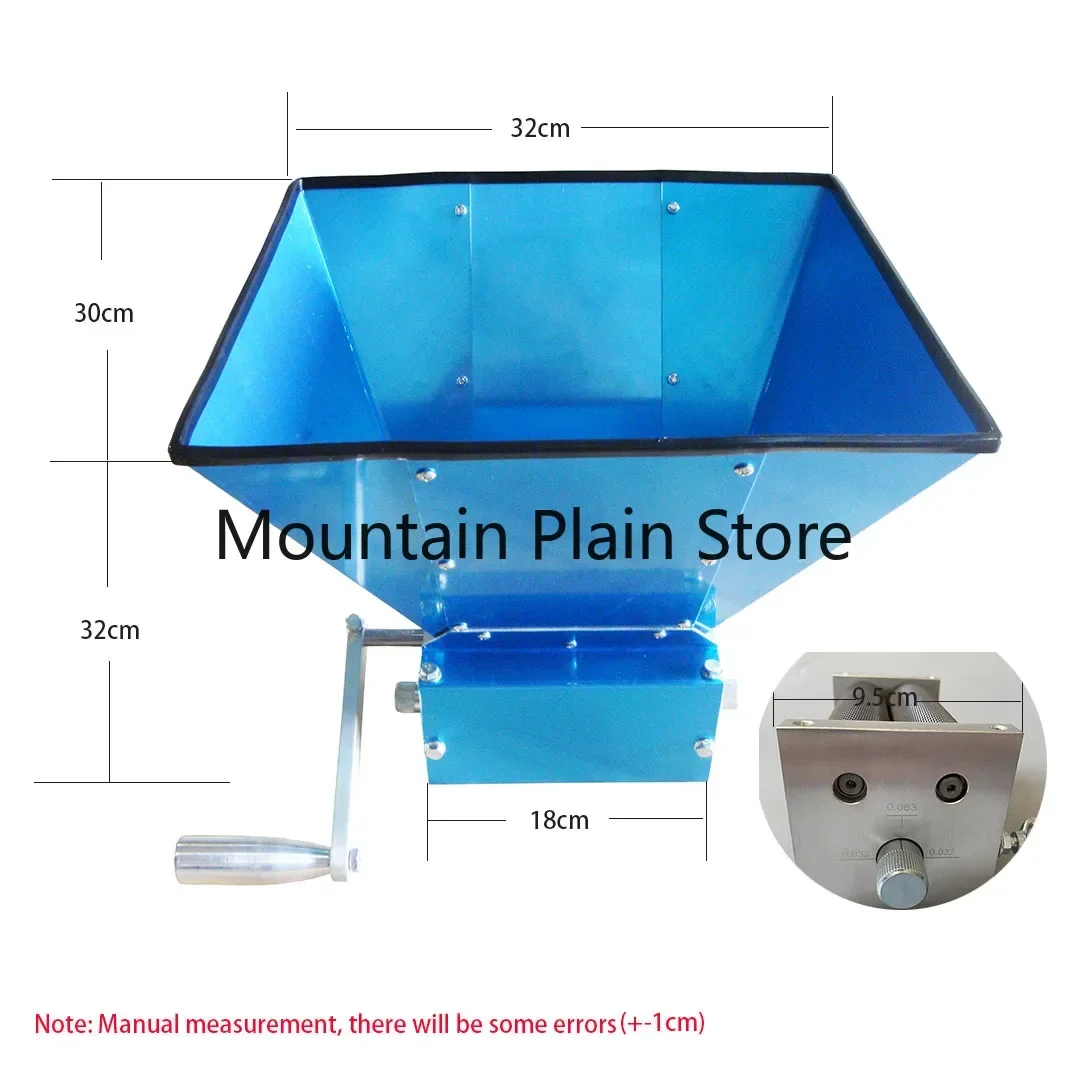 3 Rollers  Grain Malt Mill Manual Barley Crusher for Home Brewing Grain Mills with Metal Base Stand and  Hopper