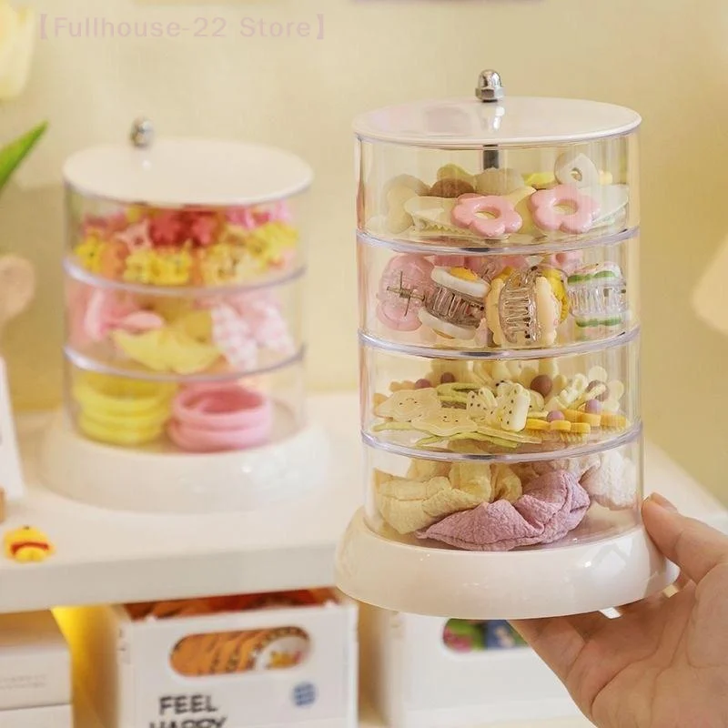 【MAX-22】3/4/5-Layer Rotating Jewelry Organizer - Plastic Multi-Tier Storage Box, Transparent Hair Ring Display