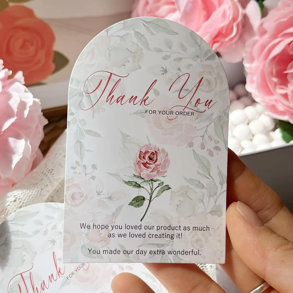 30pcs Thank You for Supporting My Small Business Card Thanks Greeting Card Appreciation Cardstock for Sellers Gift Merci Card