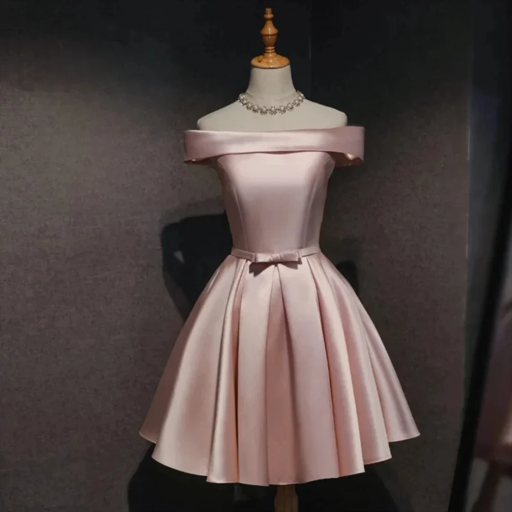 Bealegantom A Line Short Homecoming Dresses Off Shoulder Girls Cocktail Birthday Mini Prom Party Graduation Gown Hoco Dress H01