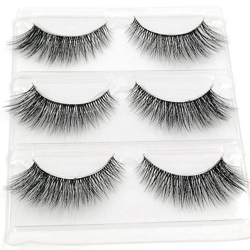 3Pairs/set 3D Layering Simulation Multi-layer False Eyelashes Natural Thick False Eyelashes Eye Makeup Tools