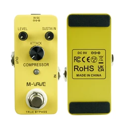 M-VAVE Compressor Guitar Effect Pedal True Bypass Fully Metal Shell Guitar Compressor Effect Pedal Guitar Parts & Accessories