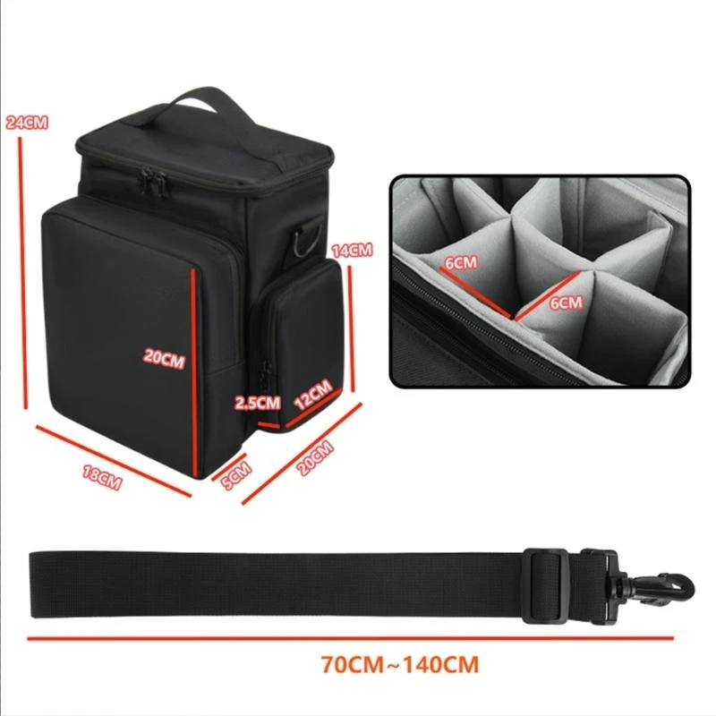 

Large Capacity EVA Microphones Case for Wireless Mics Shockproof and Drop Proof with Shoulder Strap A4WF