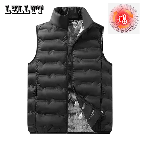 Chaleco cálido de marca de invierno para hombre, prendas de vestir informales de otoño, chalecos, trajes de moda, chaqueta impermeable sin mangas, chaleco para hombre
