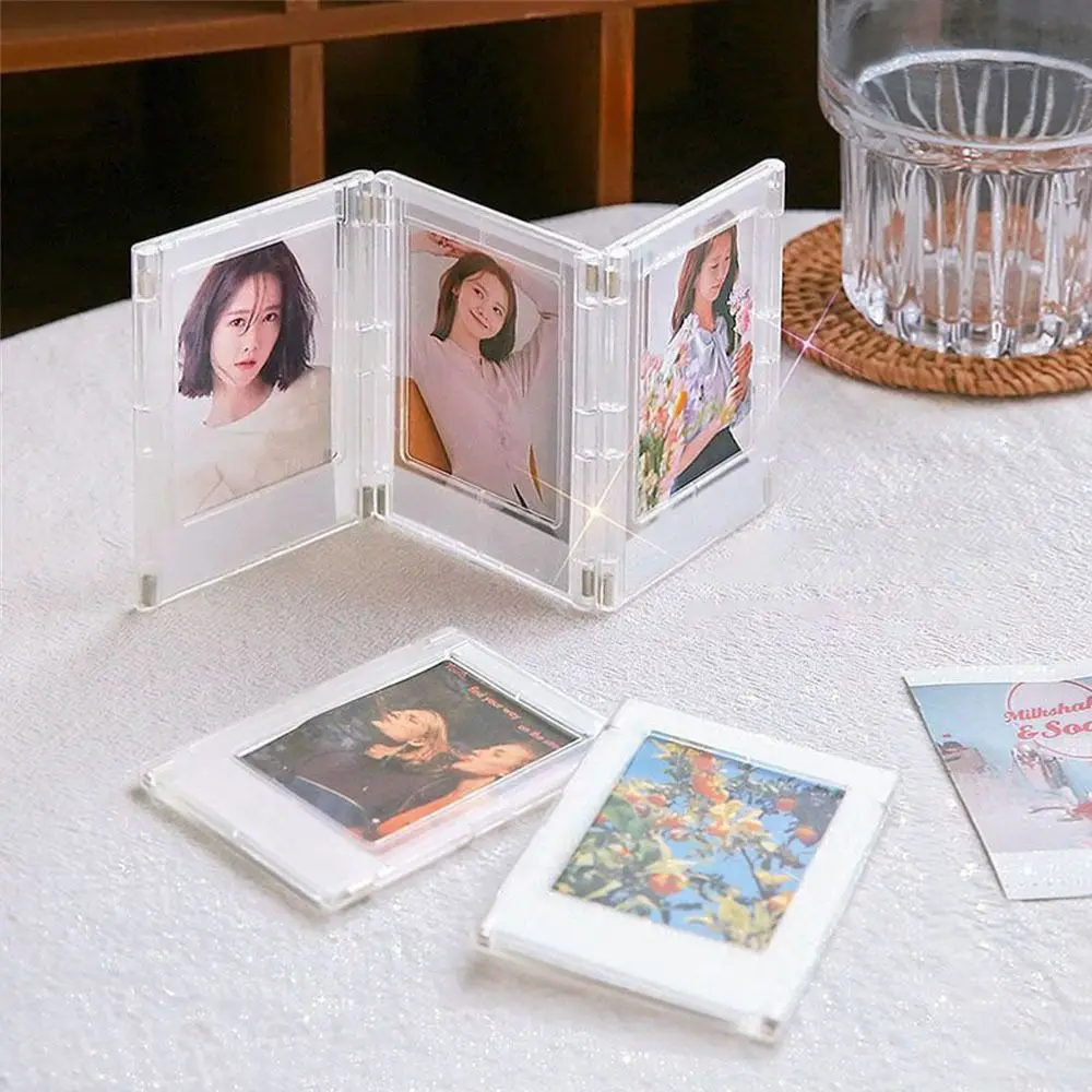 Refrigerator Sticker 3-Inch Magnet Photo Frame Acrylic Transparent Magnetic Picture Frames Creative Mini Polaroid Photo Frame