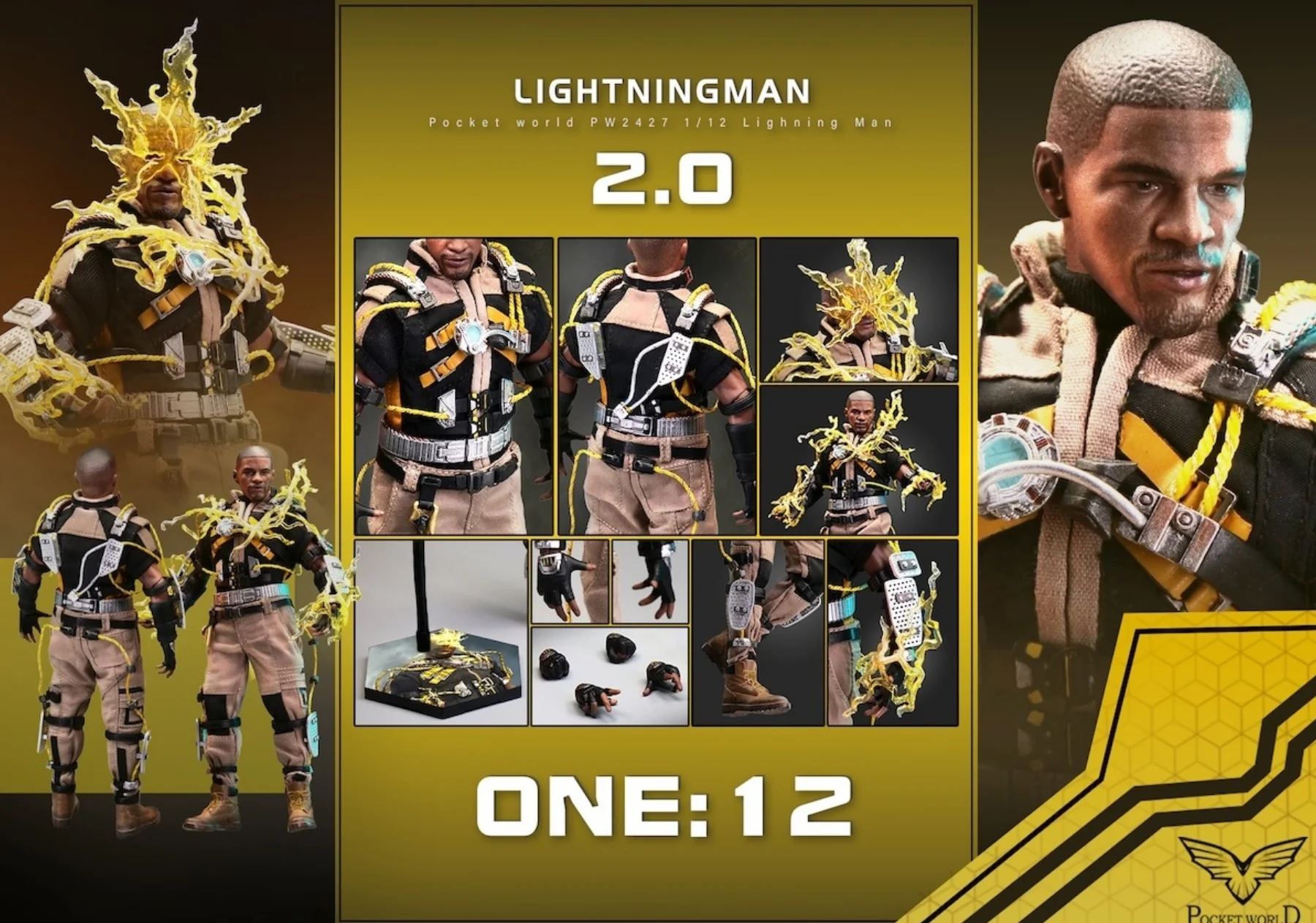 

PWTOYS PW2427 1/12 Lighting Man 2.0 Max Action Figure 6inches