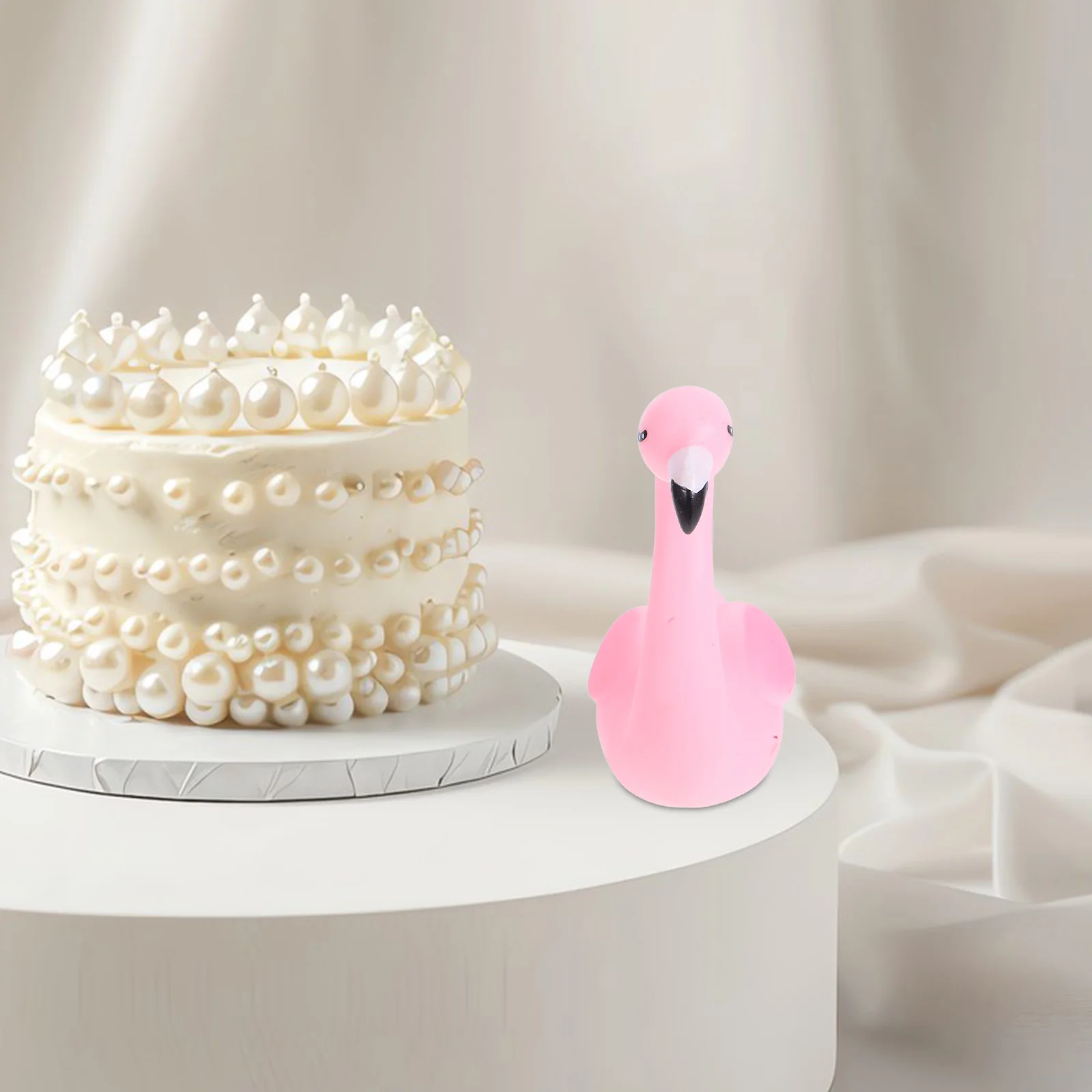 

Pink Flamingo Cake Topper Reusable Vinyl Sturdy Design Perfect Birthday Wedding Shower Anniversary Party Decoration Closed