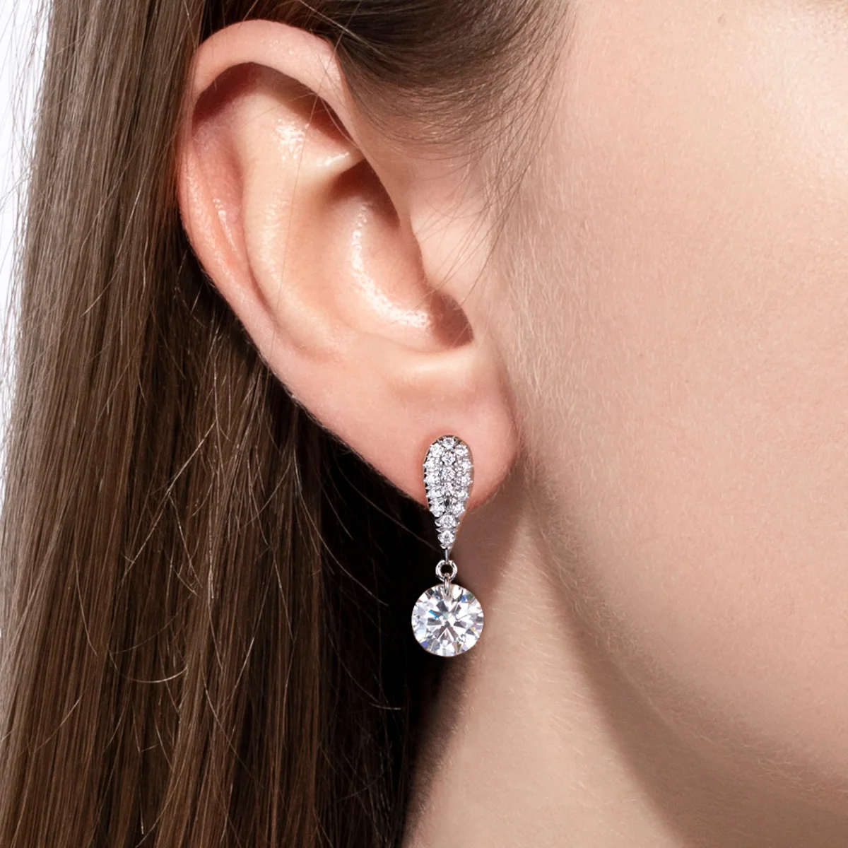 AnuJewel 6cttw D Color Moissanite Drop Earrings 18K Gold Plated 925 Sterling Silver Luxurious Stud Earring Women Gifts Wholesale