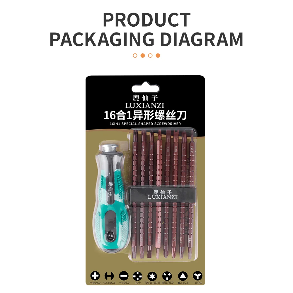 LUXAINZI-Jeu de tournevis de précision, 17 en 1, outil à main de réparation multifonction, embouts de kit de tournevis Phillips Torx à fente magnétique