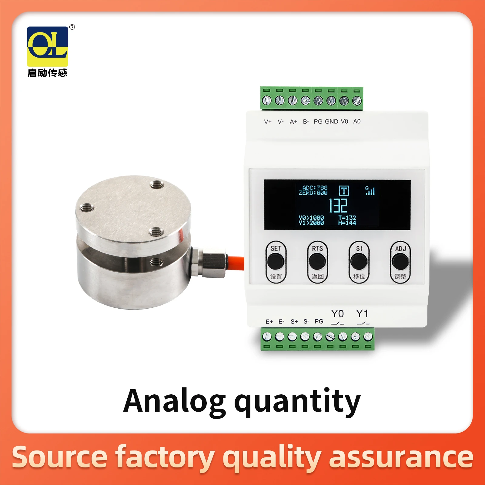 

Indicator display+load cell sensor with amplifier, micro duct type load sensor, test voltage and compression force, load sensor