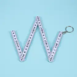 Portable Durable Folding Ruler Tape Fold Measure Carpenter Key Ring Key Chains Measuring Tool