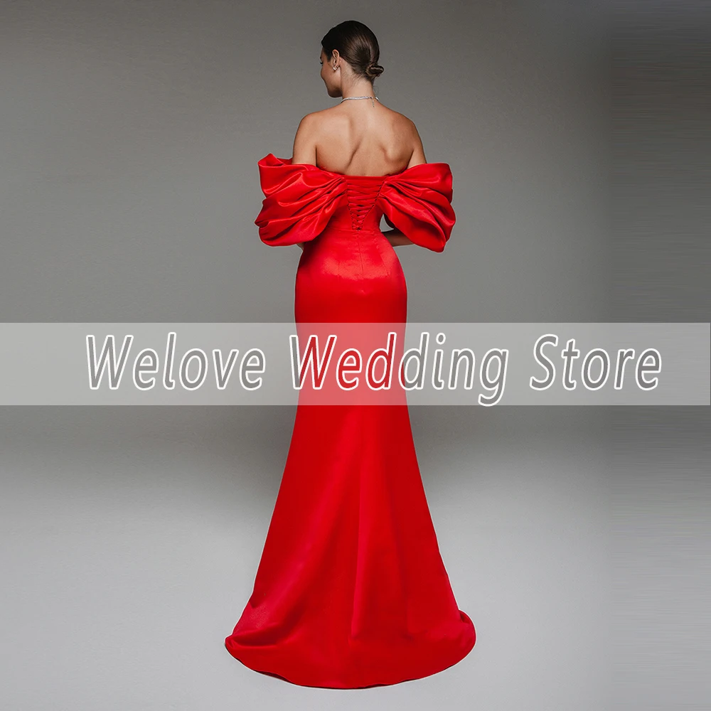 Sexy Off Shoulder Wedding Dresses For Bride Pleat Mermaid Bridal Gown Sleeveless Simple Satin Floor Length Свадебное платье 2024