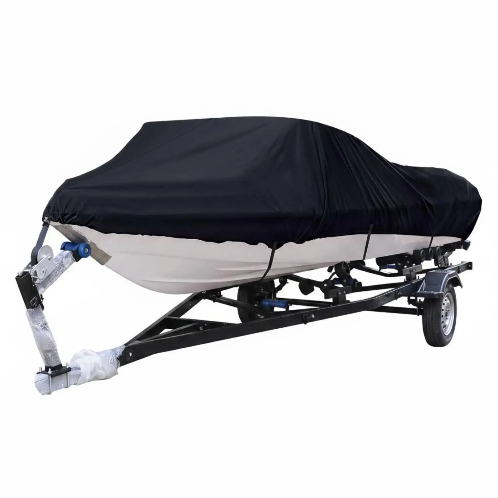 Universal Fit Boat Cover for Speedboat Fishing Vessel Full Coverage Marine Protector with Straps and Storage Bag