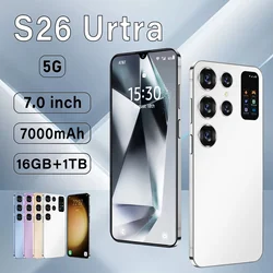 Teléfono Inteligente S26 Ultra versión Global, smartphone con Snapdragon 8 gen2, 16 GB + 1TB, 7000mAh, 48 + 72MP, SIM dual, modo de espera dual, 5G, Android 13